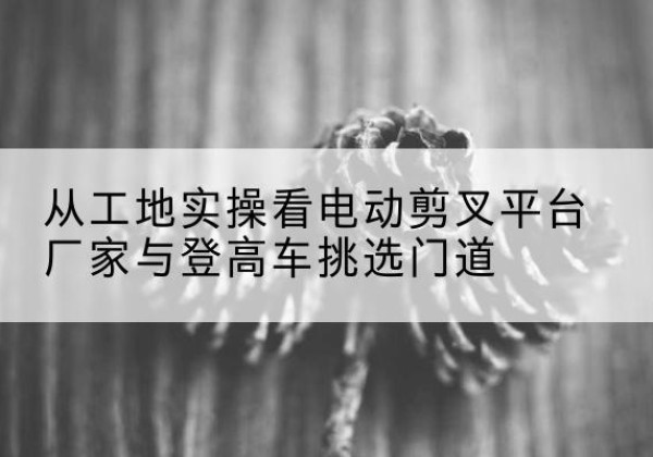 金州电动剪叉升降平台厂家-从工地实操看电动剪叉平台厂家与登高车挑选门道